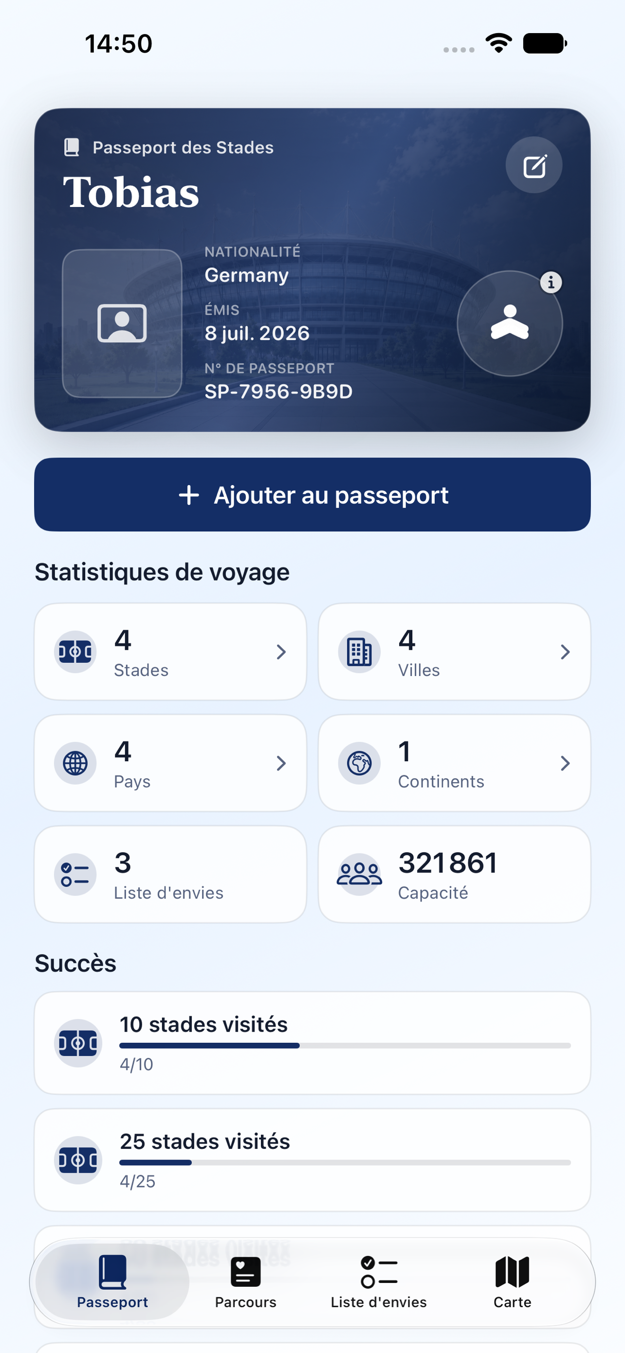 Passeport des Stades on iPhone